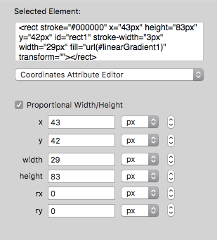 Coordinates Attribute Editor MacSVG